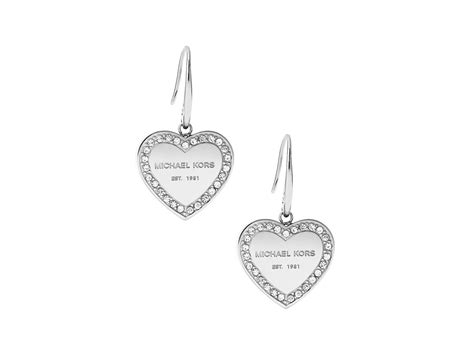 michael kors heart earrings silver|Michael Kors hoop earrings sale.